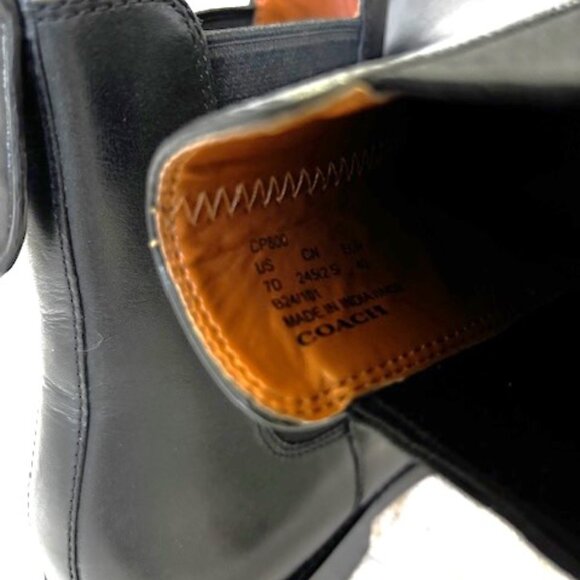 Coach black leather pull-on Dalton chelsea boots NWOT Men\'s Size 7D main image 8